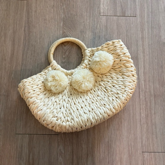 Shiraleah Coco Tote Woven Straw Handbag Blush Boho Beach Vacation Resort Summer - Picture 4 of 6